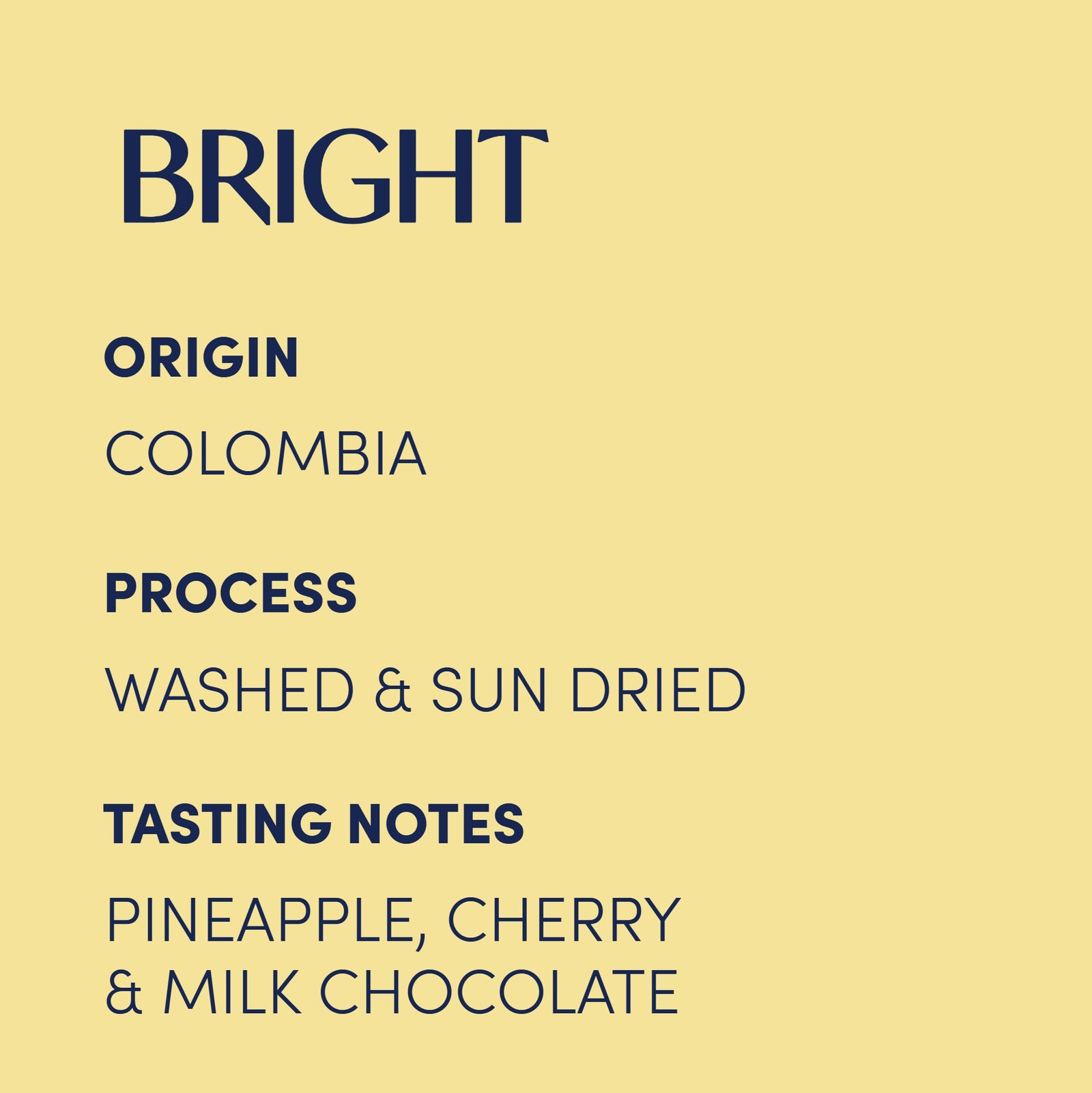 Eclipse Coffee Roasters Buena Vista Colombia whole bean coffee, 300g bag, washed process with notes of pineapple, cherry and milk chocolate