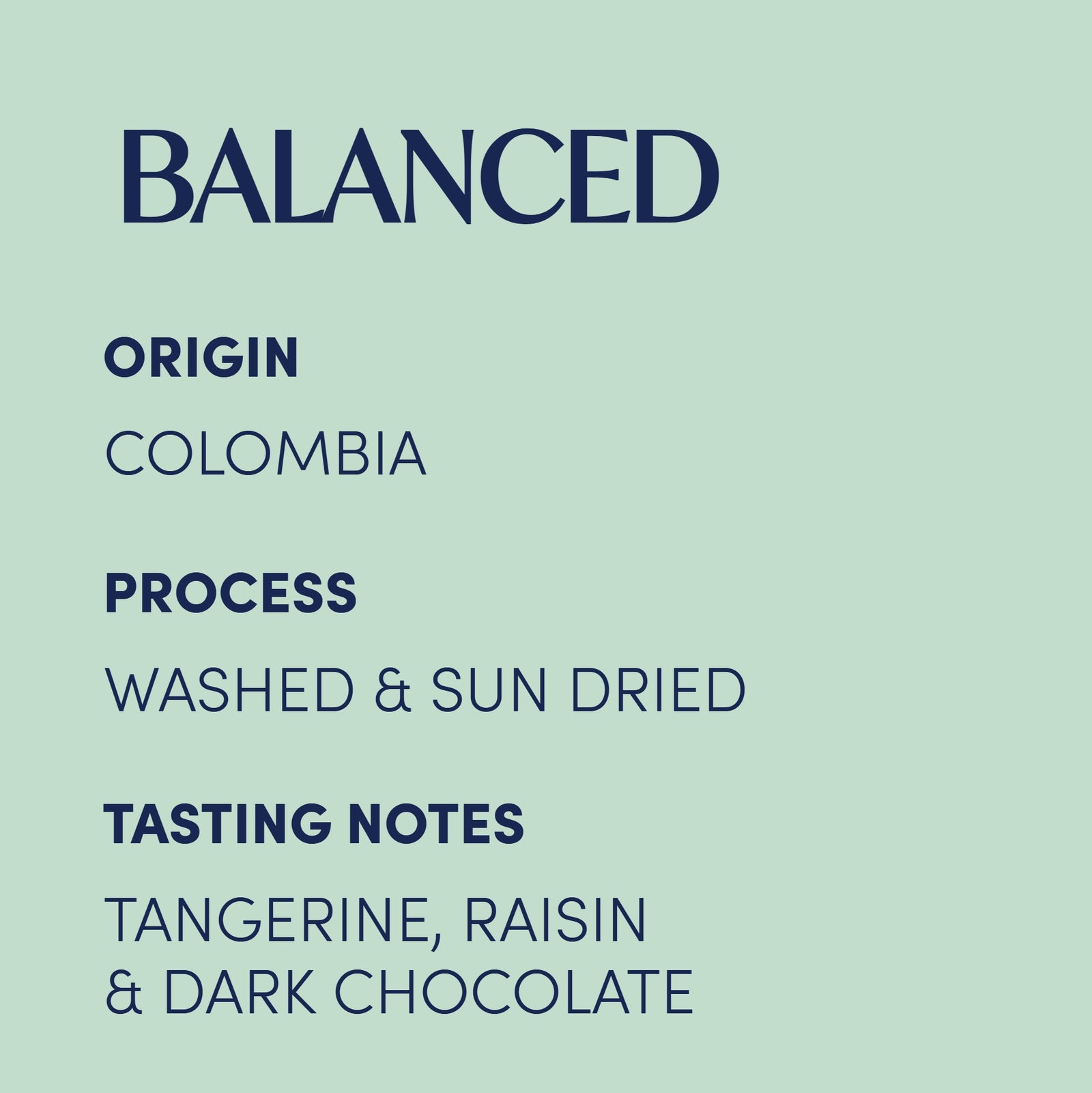 Eclipse Coffee Roasters Monkaaba Colombia whole bean coffee, 300g bag, washed process with notes of tangerine, raisin and dark chocolate
