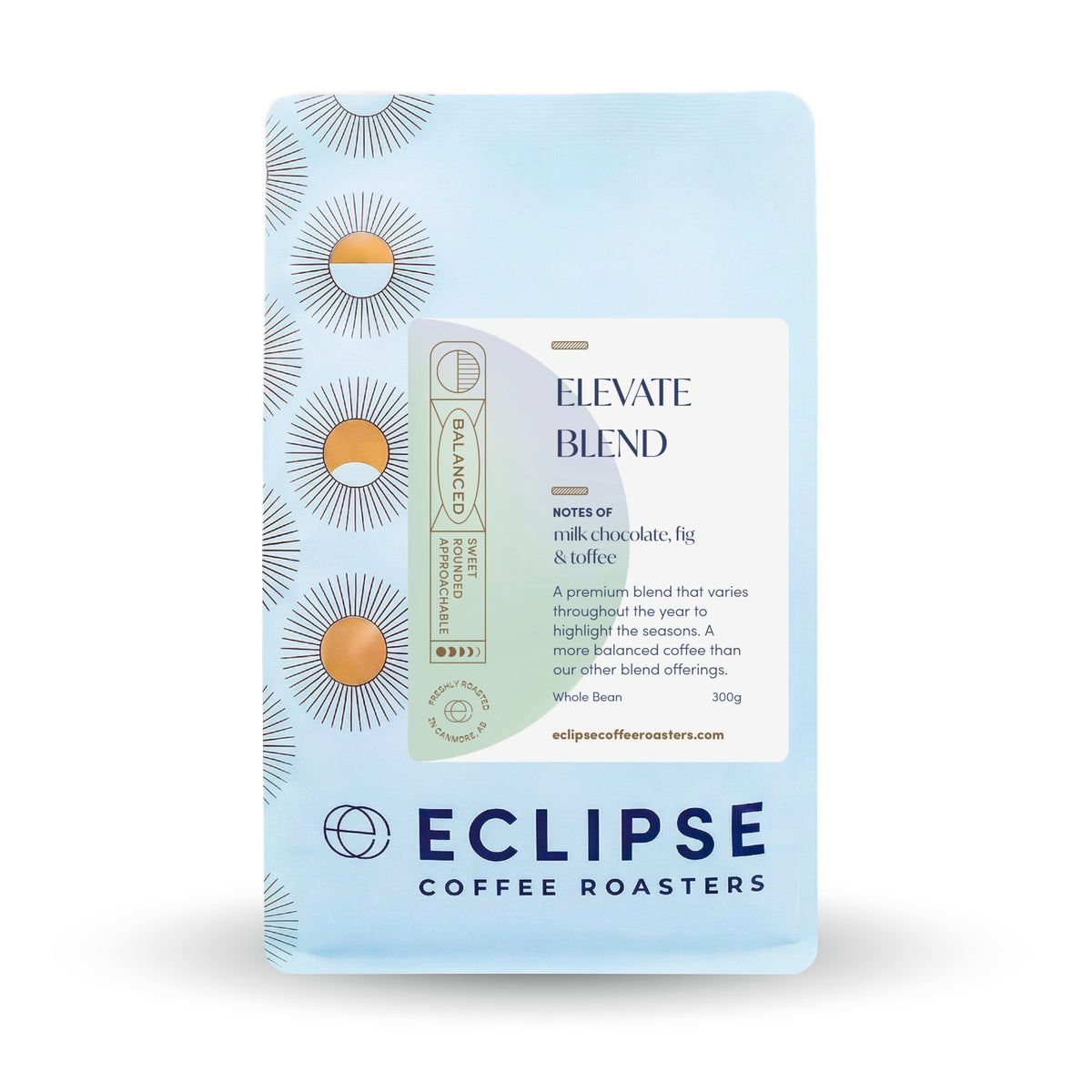 Eclipse Coffee Roasters Elevate whole bean coffee, 300g bag, light-roast single origin with bright and complex tasting notes